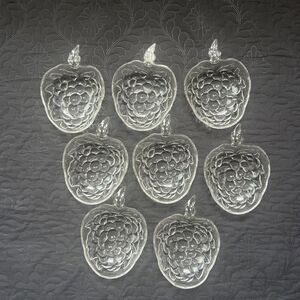 VTG Hazel Atlas Clear Glass Grape Cluster 8pc Mini Candy Relish Nut Trinket Dish